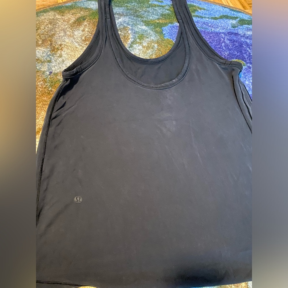 Lululemon yoga open back black mesh top size S